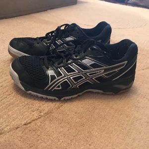 🏐 ASICS Volleyball Athletic Shoes Black & Silver